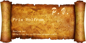 Prix Volfram névjegykártya